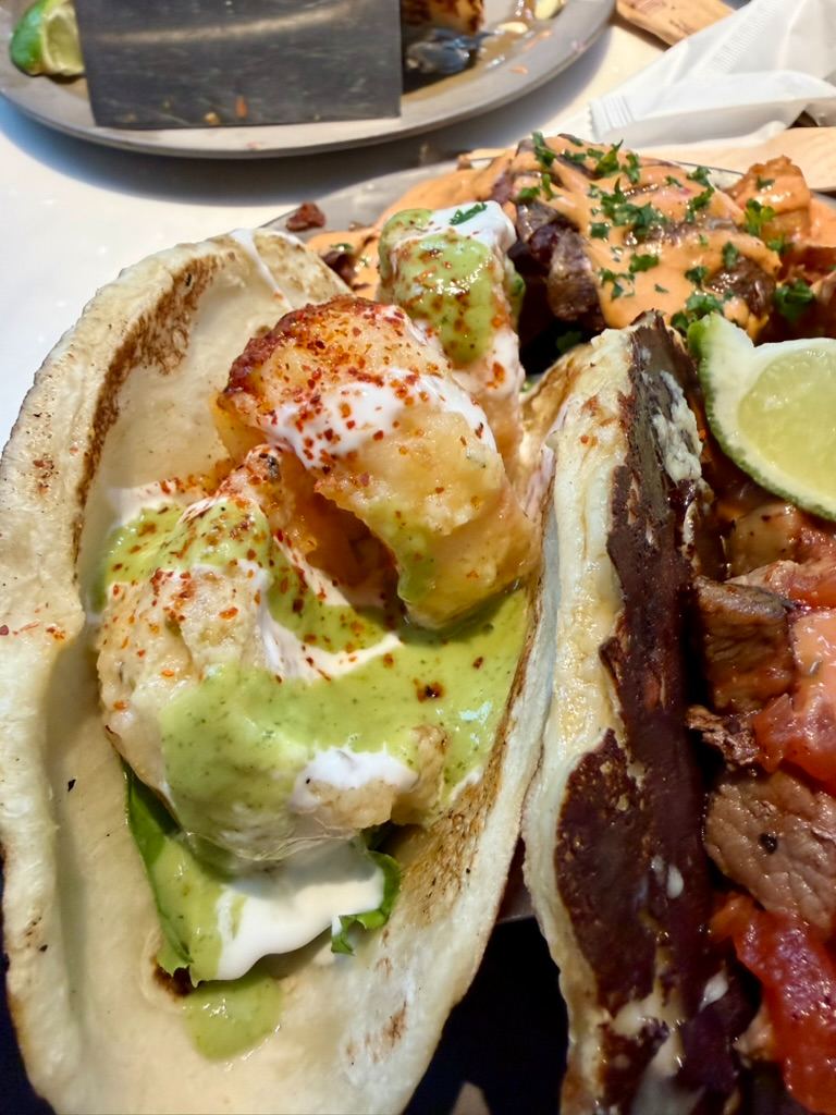 🌮 Squeezing Into Flavor: The Ultimate Loaded Tacos & Fries Feast at Blue Entrance Kitchen! 🍟🔥